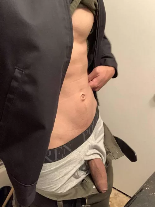 Glazed pink tip behind my hoodie , you brave enough to pull back?