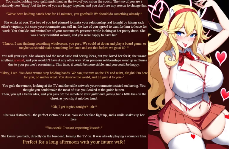 Holding hands with your new girlfriend. [Wholesome] [Hand-holding] [AI] [Waiting] [No Sex] [Waiting to have sex!] [Romance] [Kisses] [The relationship we all want] [Part 2] [Story Arc] [Artist: Anything Diffusion]