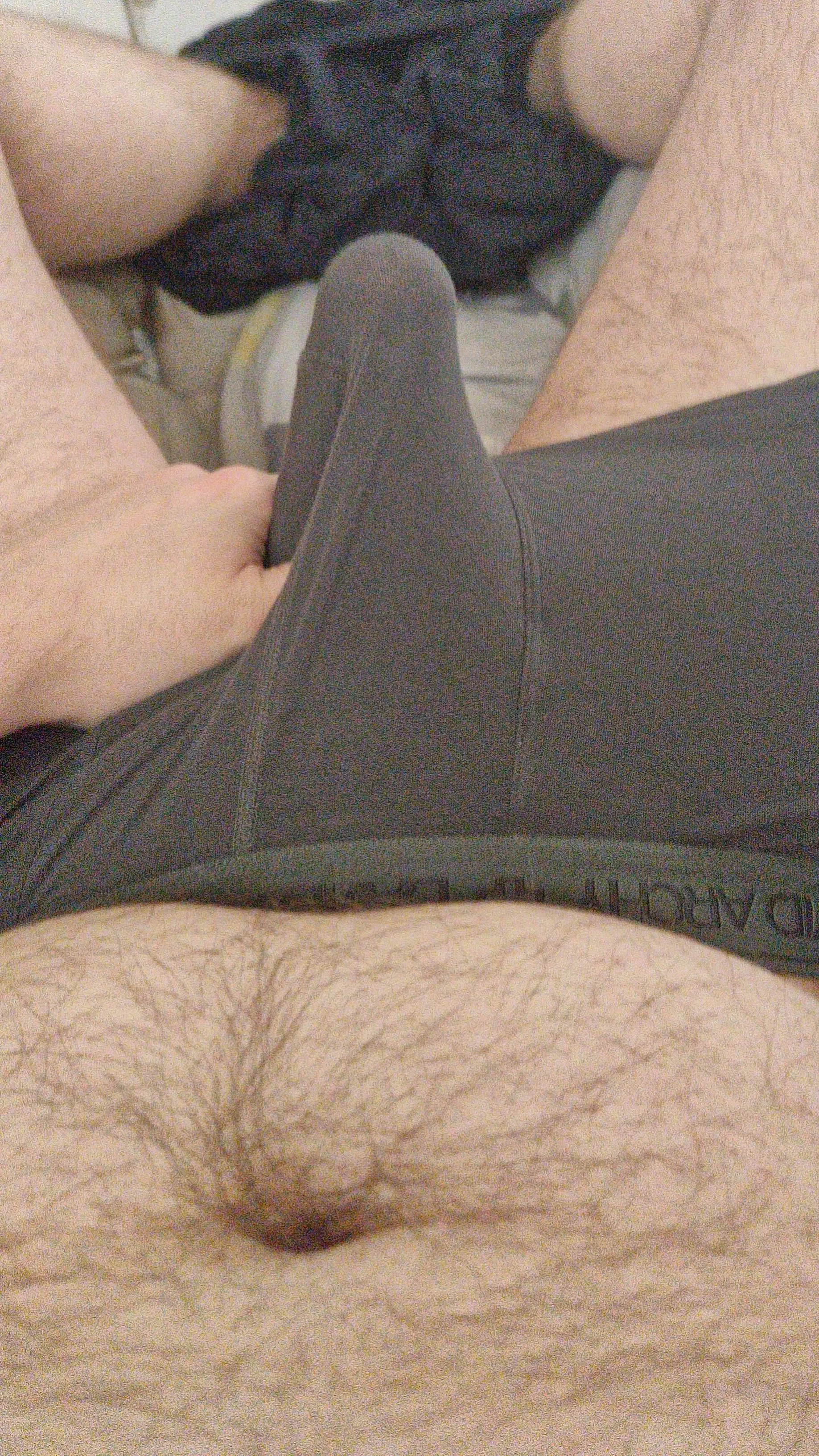 Horny day, been stroking it through my clothes for a while
