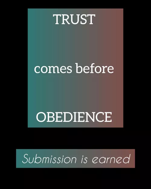 Mutual trust is the key.