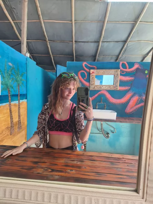 Nailing that mirror selfie game with a touch of sass. [18F]