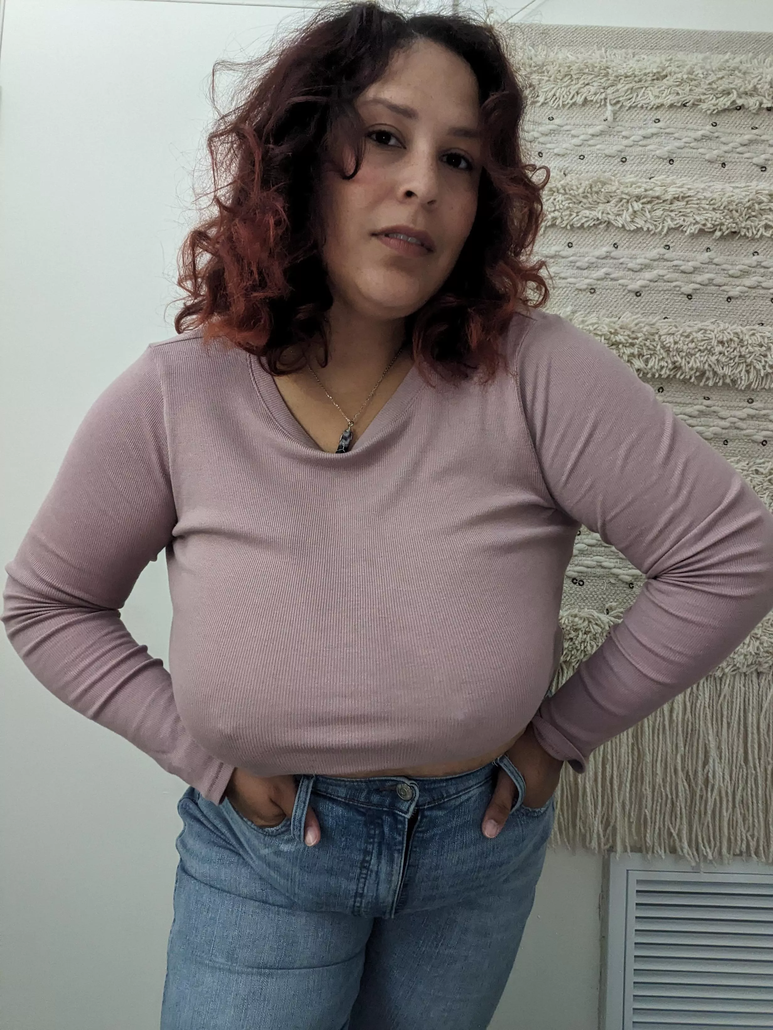 Poking out the crop top 