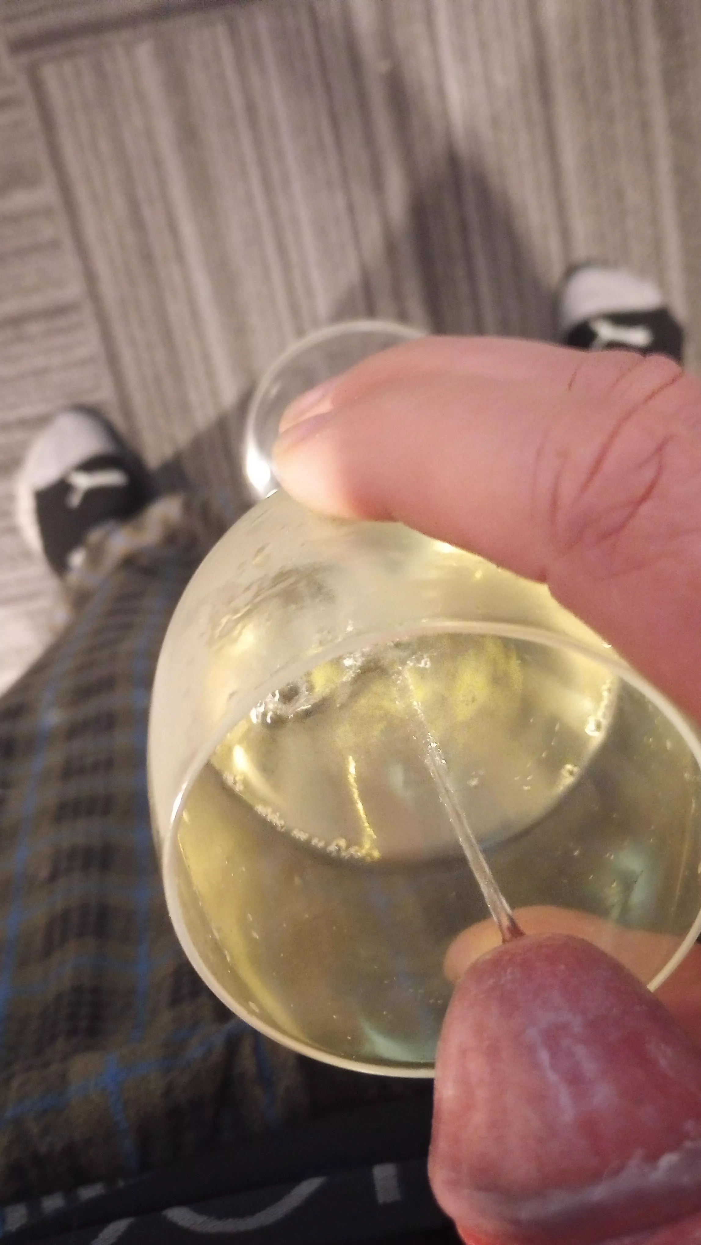 Preparing my after dinner beverage.