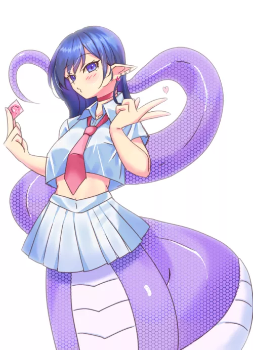 Schoolgirl lamia signaling her intentions