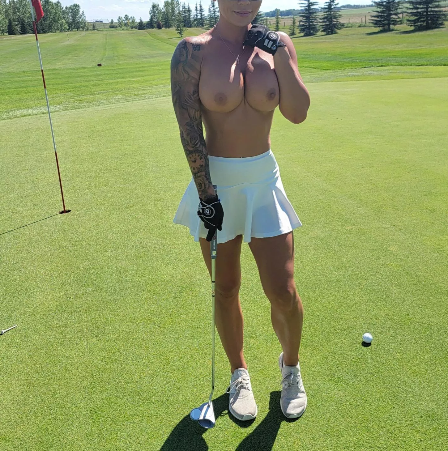 The guys love golfing with me , I always give the winner an extra hole with me