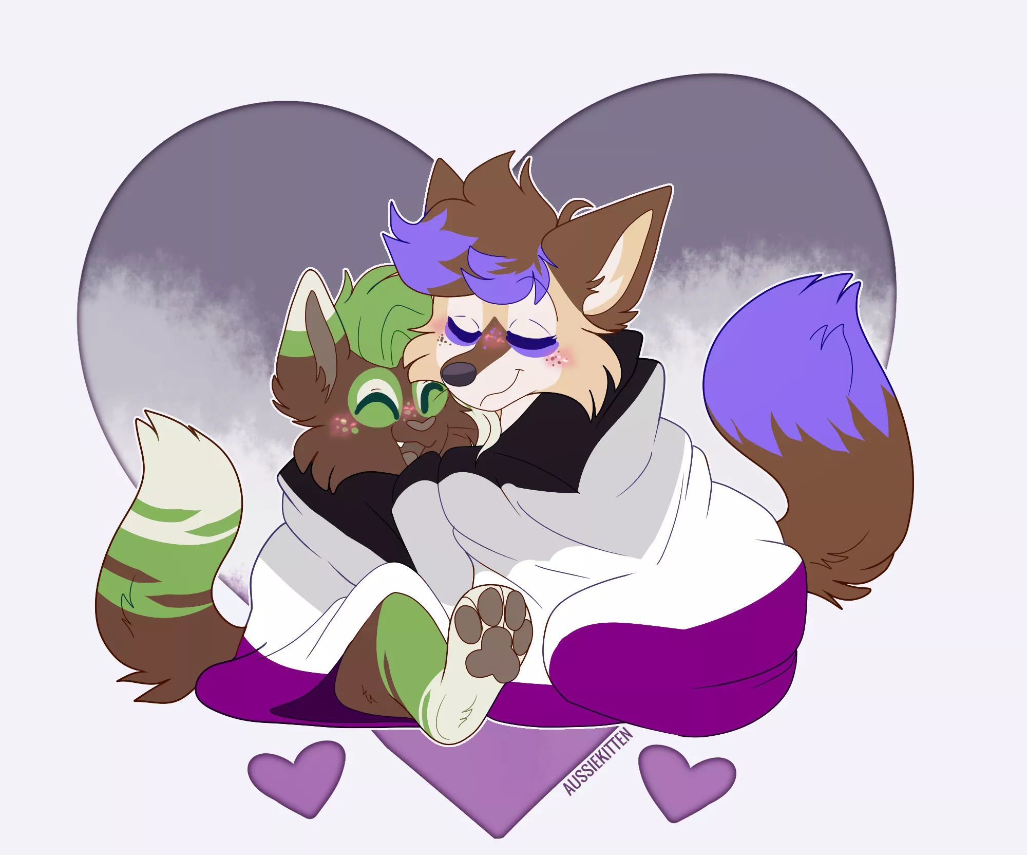 Through the struggs we got the snuggs 💖 (Happy Ace day yall 💜🖤🤍)
