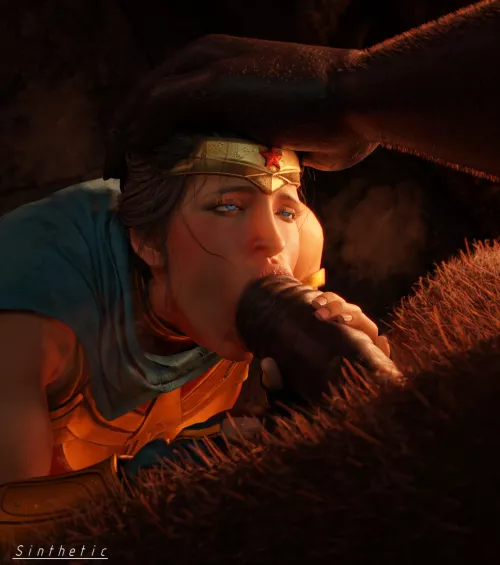 Wonder Woman stuffing her mouth (Sinthetic) [DC]