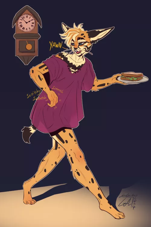2 AM snack time 🥪- Art by me 🍪