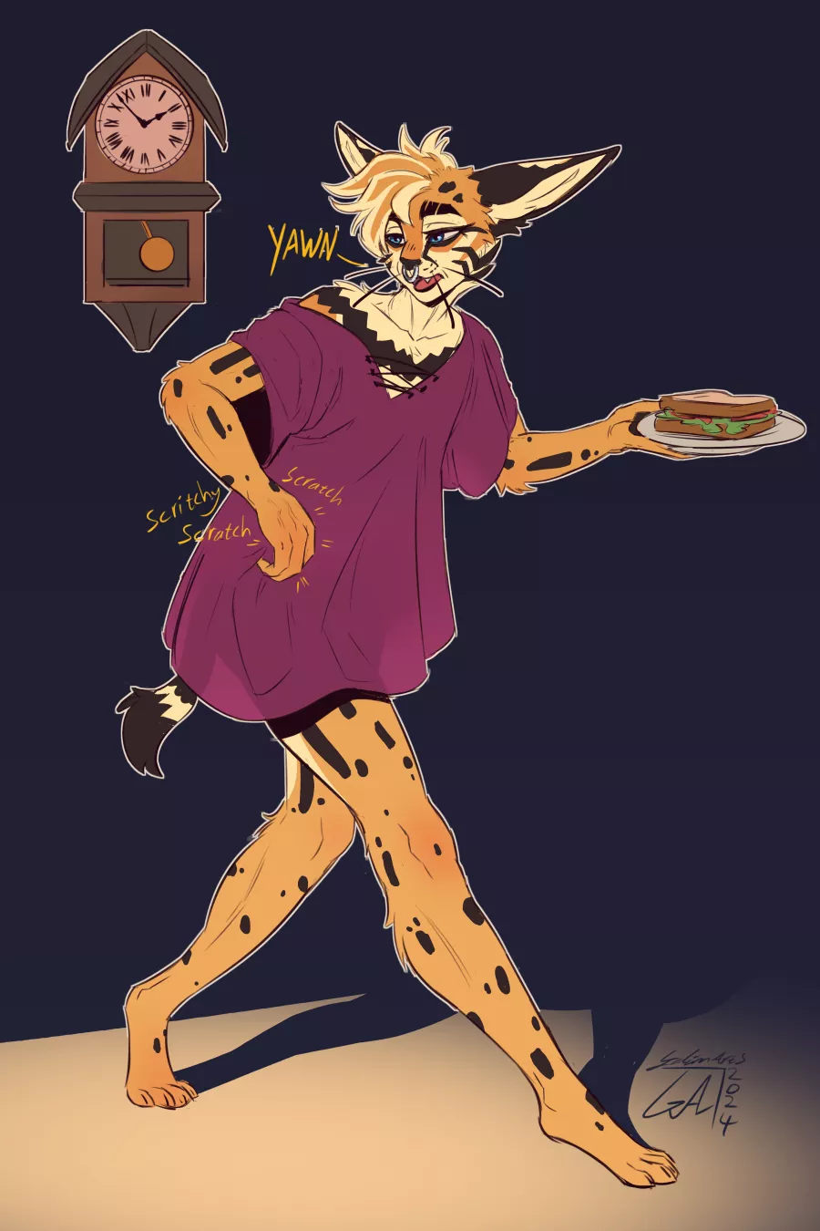 2 AM snack time 🥪- Art by me 🍪