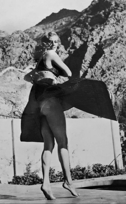 Anita Ekberg during the filming of Zarak (1956)