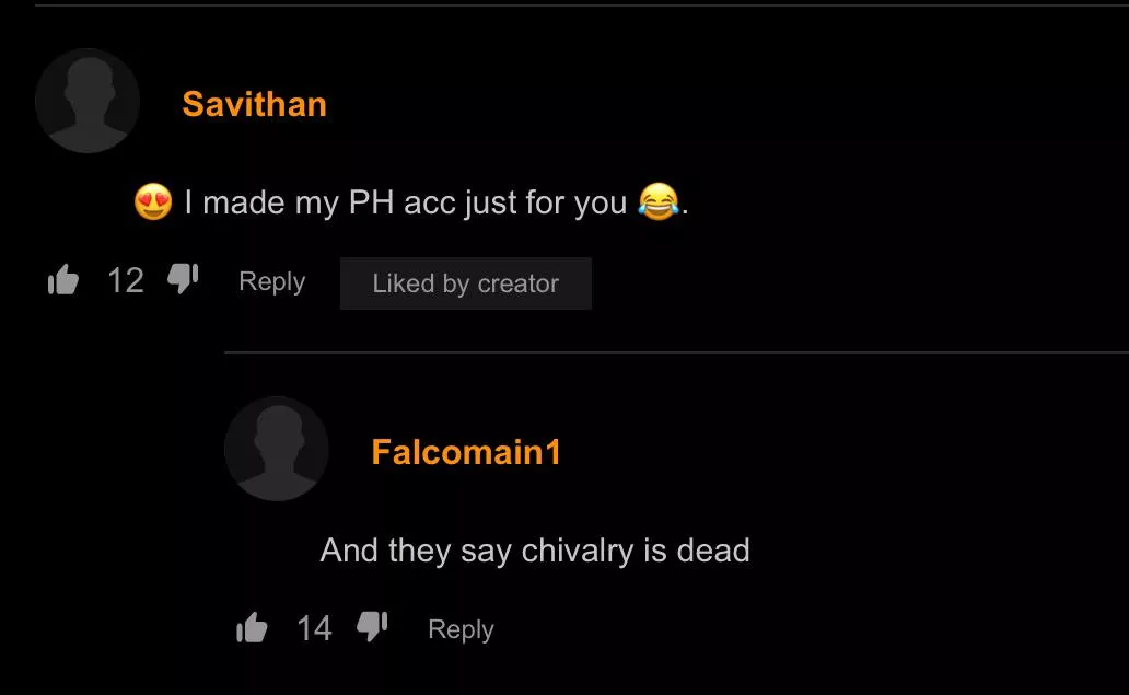 Imagine getting ratioing someone on pornhub