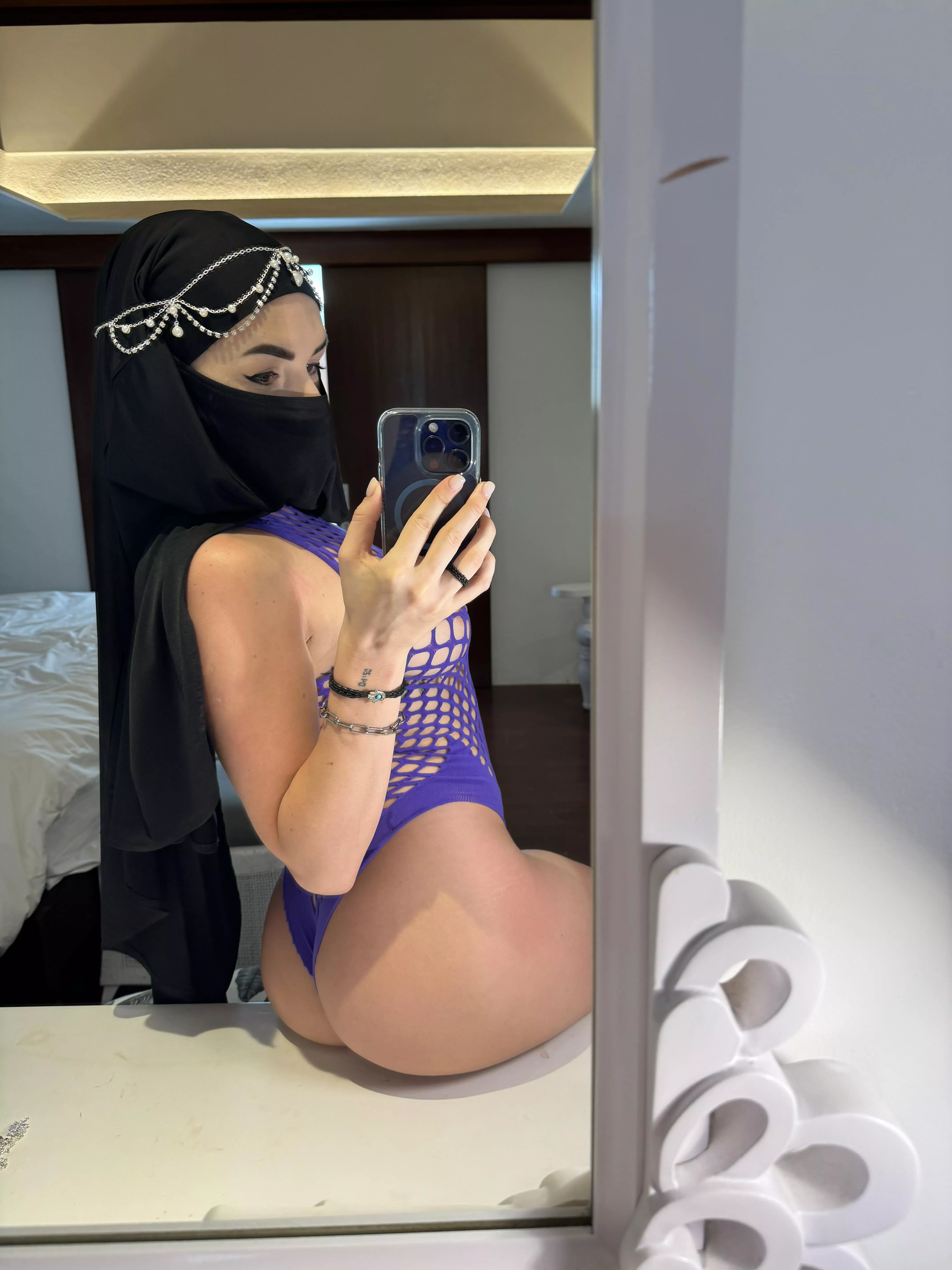 My ass looks even bigger in fishnets