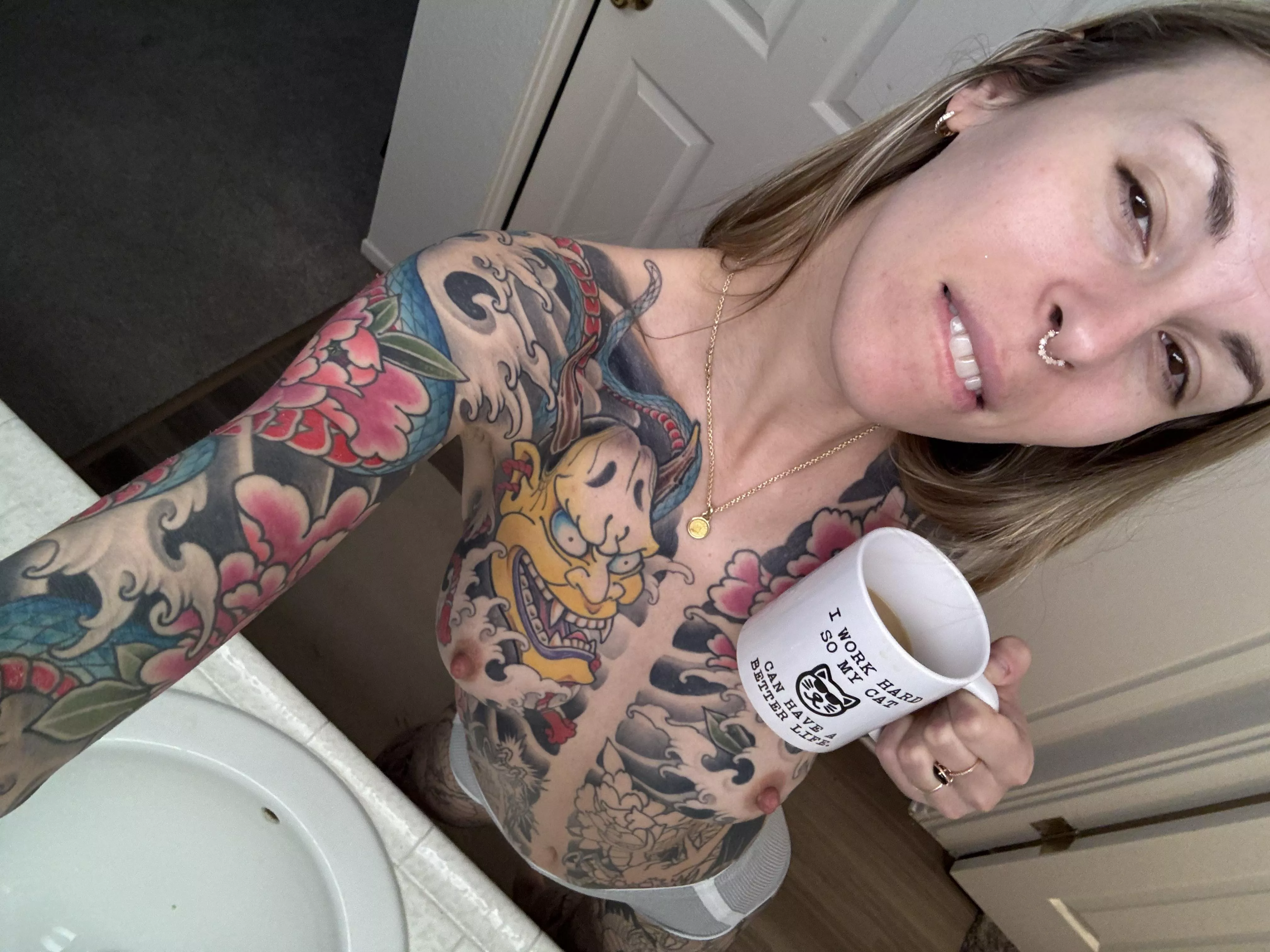 My husband just left for the day. You coming over?