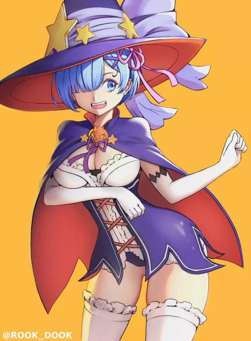 Rem dressed as a Witch