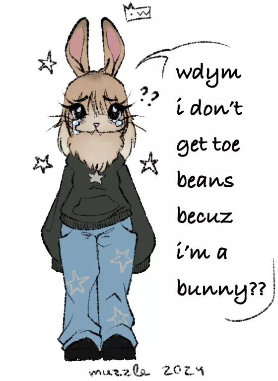 under my last post i've been thoroughly informed by about 50 folks that bunnies do not have paw pads, or beans. my disappointment is immeasurable and my day is ruined :(
