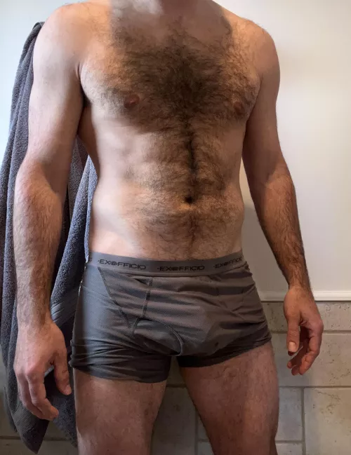 Chest hair and bulge 