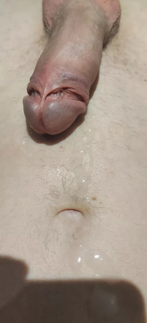 Covered in my own cum.....wish it was yours though 😈