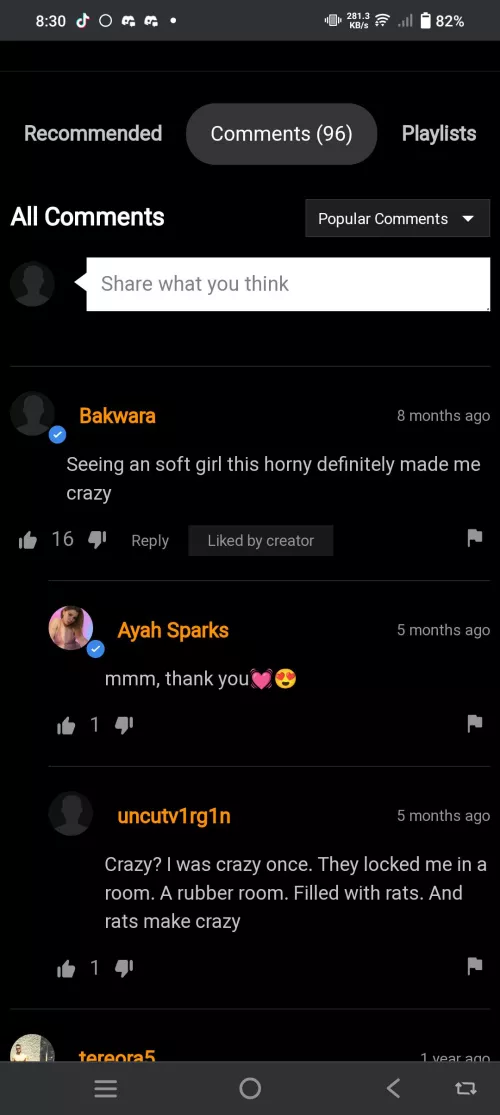 Crazy? I was crazy once. They locked me in a room. A rubber room. Filled with rats. And rats make (me) crazy