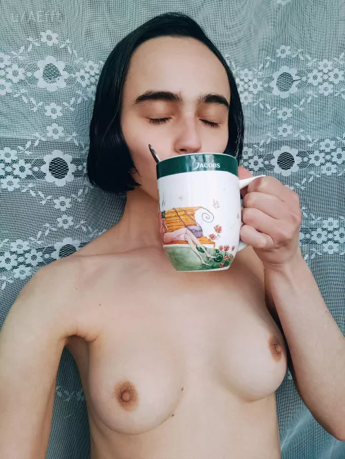 Enjoying morning coffee