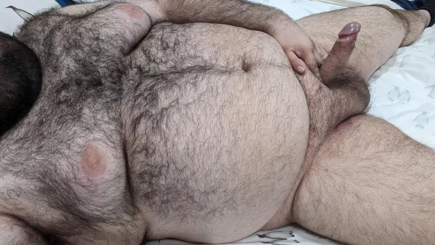 Exhibit this hairy beast sleeping in its natural habitat. Attempt domesticion at risk of biting.