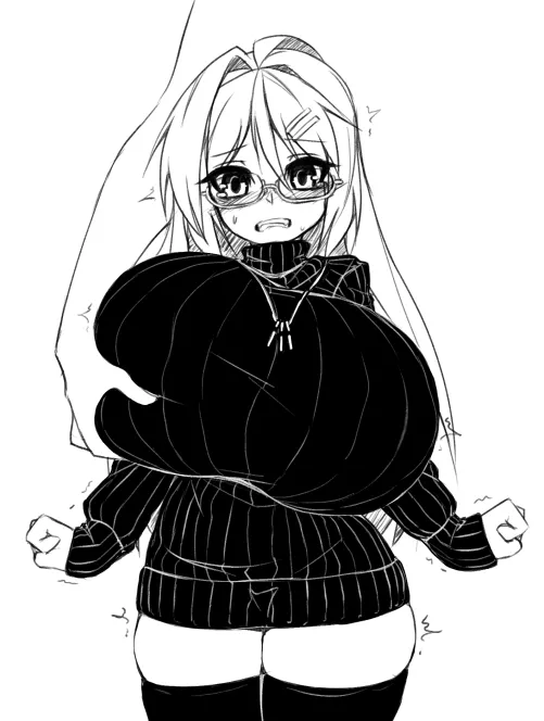 Groping Holly's enormous, fat, heavy tits (Sub-res)