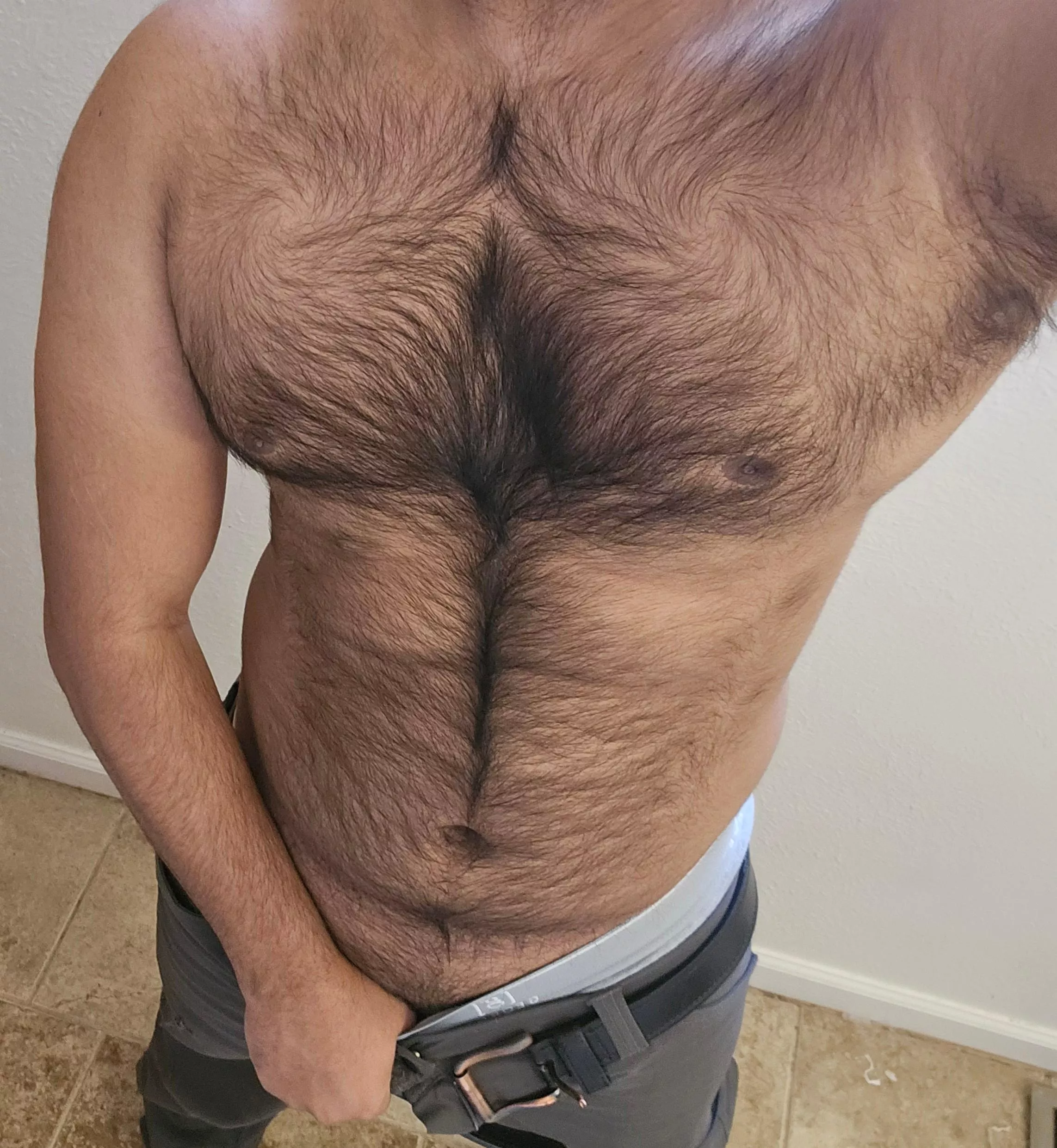 I call my chest hair Yggdrasil - The tree of life as it originates from the spot that was once my lifeline. 