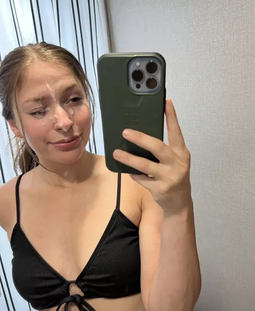 I know I made him cum hard when some gets in my eye