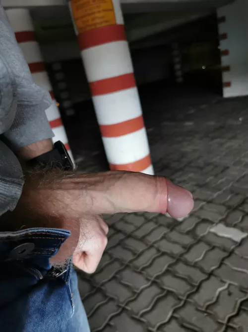 In an underground car park 