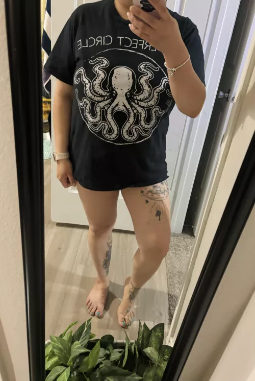 Nothing but his shirt 