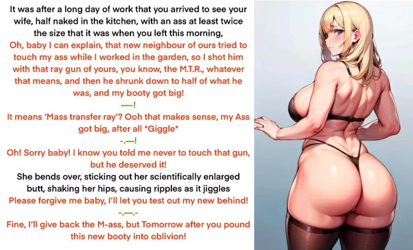 Perverts get what they deserve! (size transfer)(size theft)(Wife)(imminent sex)(ray gun)(big booty)