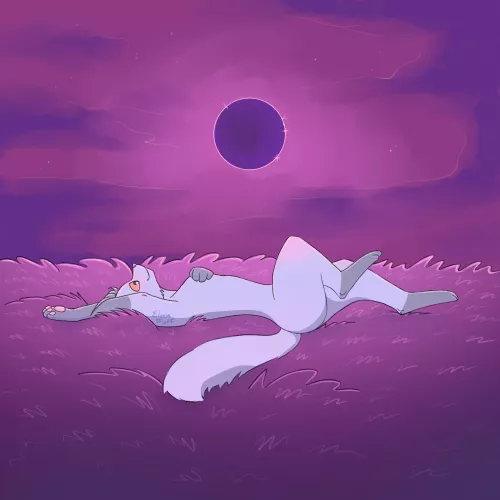 Watching The Totality [Q] (I’m the artist). I saw the eclipse today and it was magical. Wanted to kind of capture the feeling with my OC Sai <3