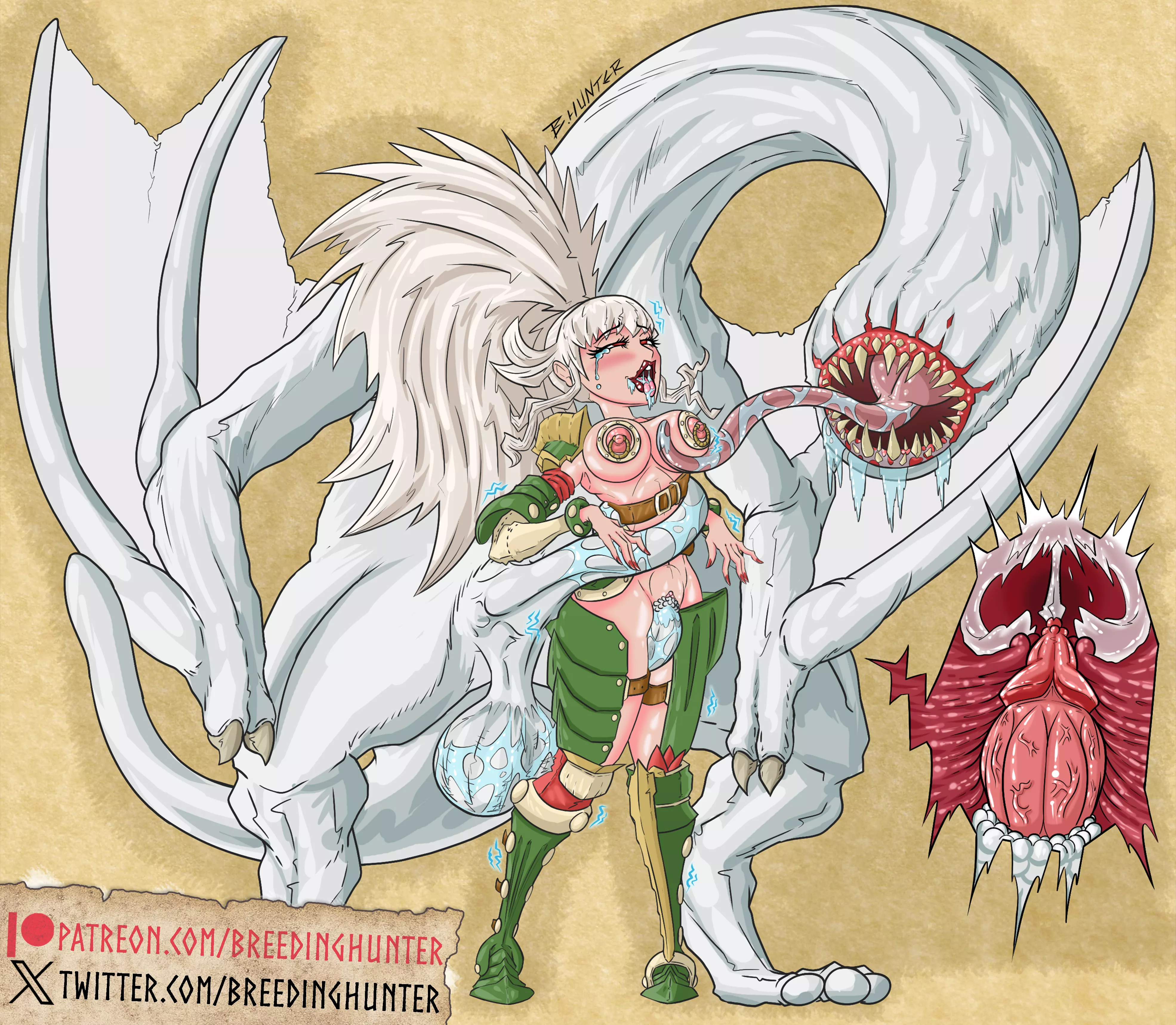 A Paralyzing Partner | Uncensored (Khezu, MonsterHunter, BreedingHunter)