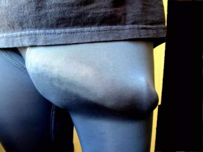 Biker shorts stretched to their limit 