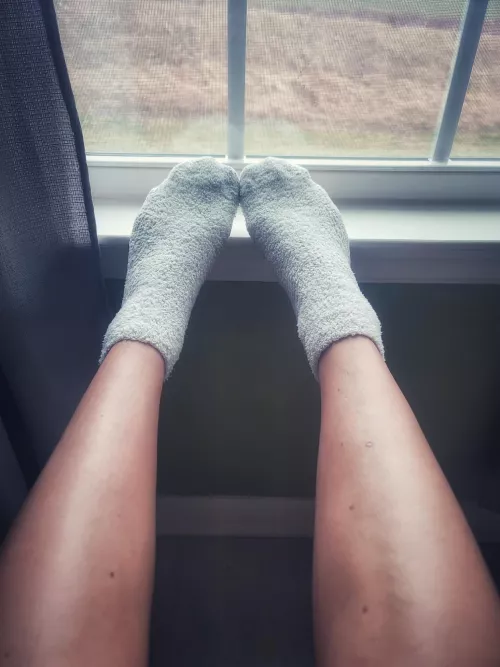 Do you think these fuzzy socks would feel nice wrapped around your cock?