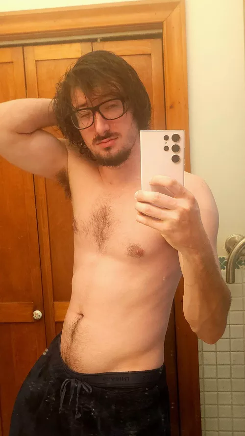 Felt a little confident after a shower, still need more gym though 