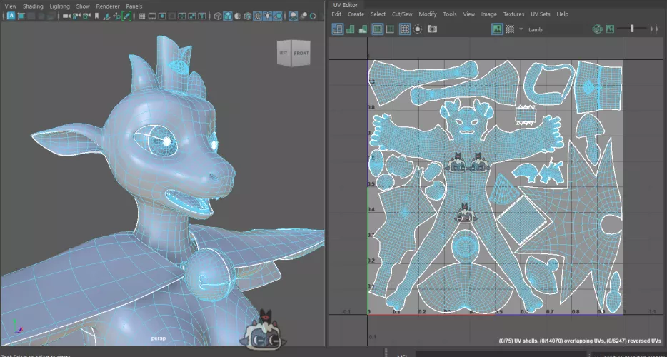FINALLY got her UV mapped! next is wool and textures!