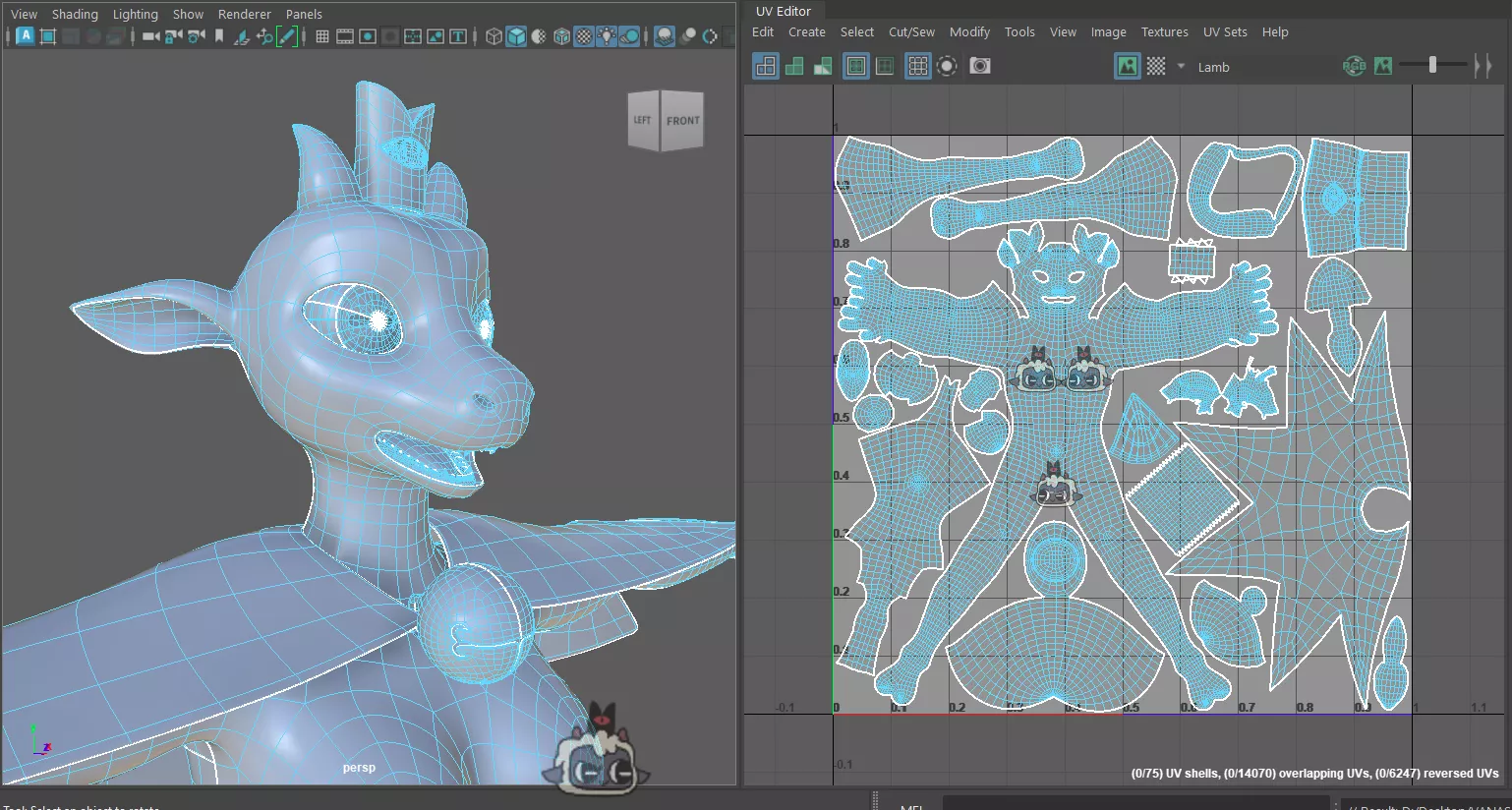 FINALLY got her UV mapped! next is wool and textures!