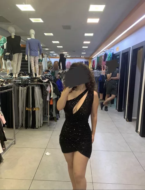 Got a dressing room fuck because of that naughty dress, do i look good in black?