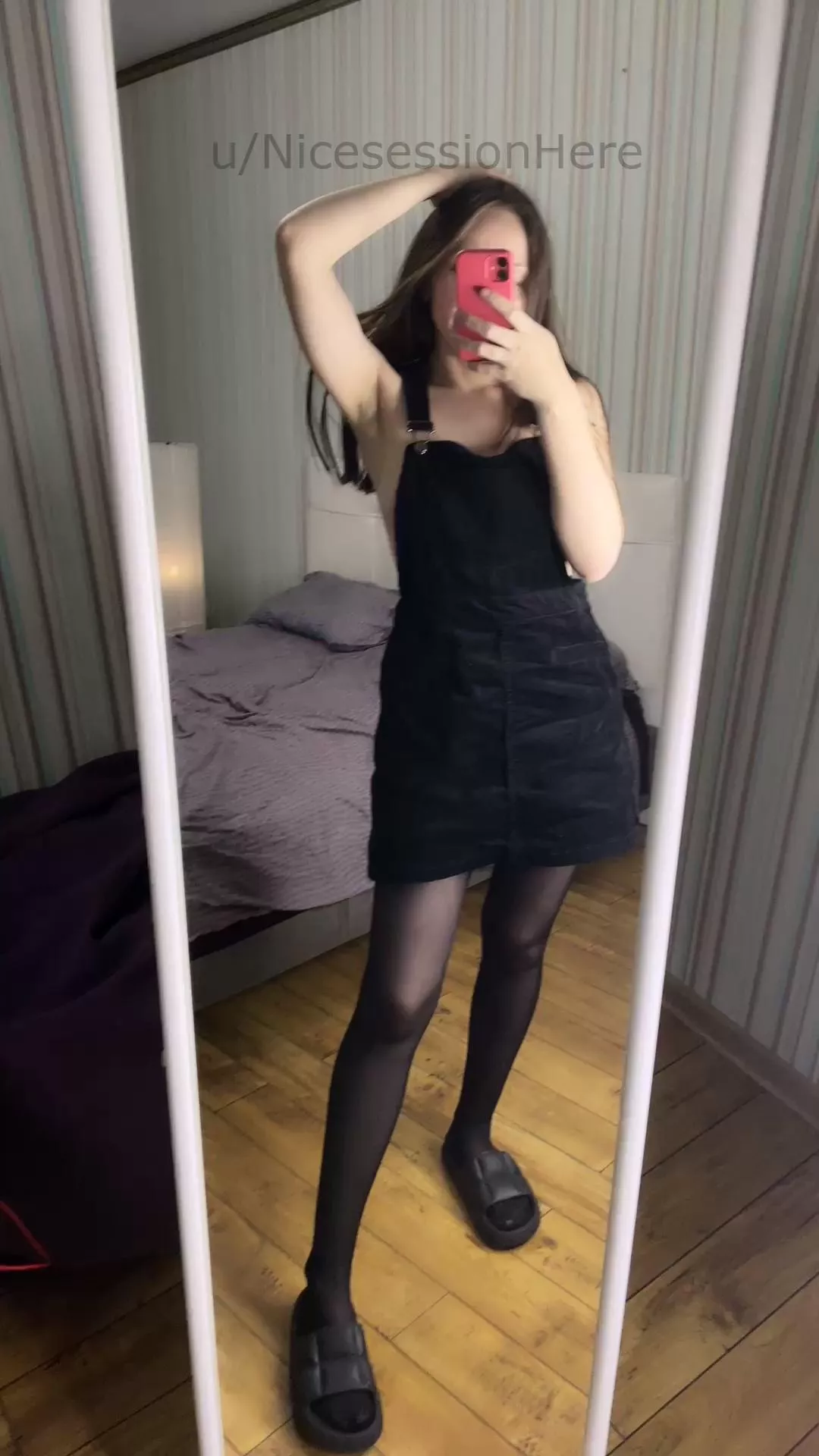 Love this outfit with black nylons