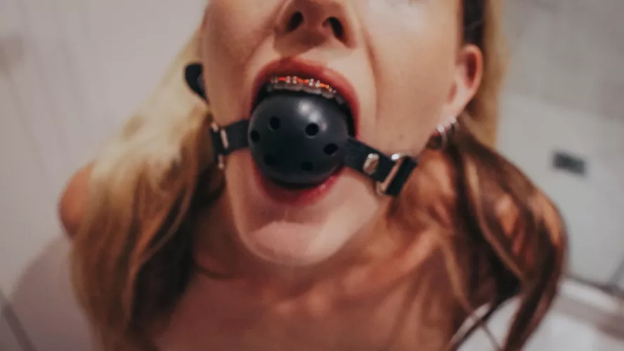My fave combo: ball gag + braces