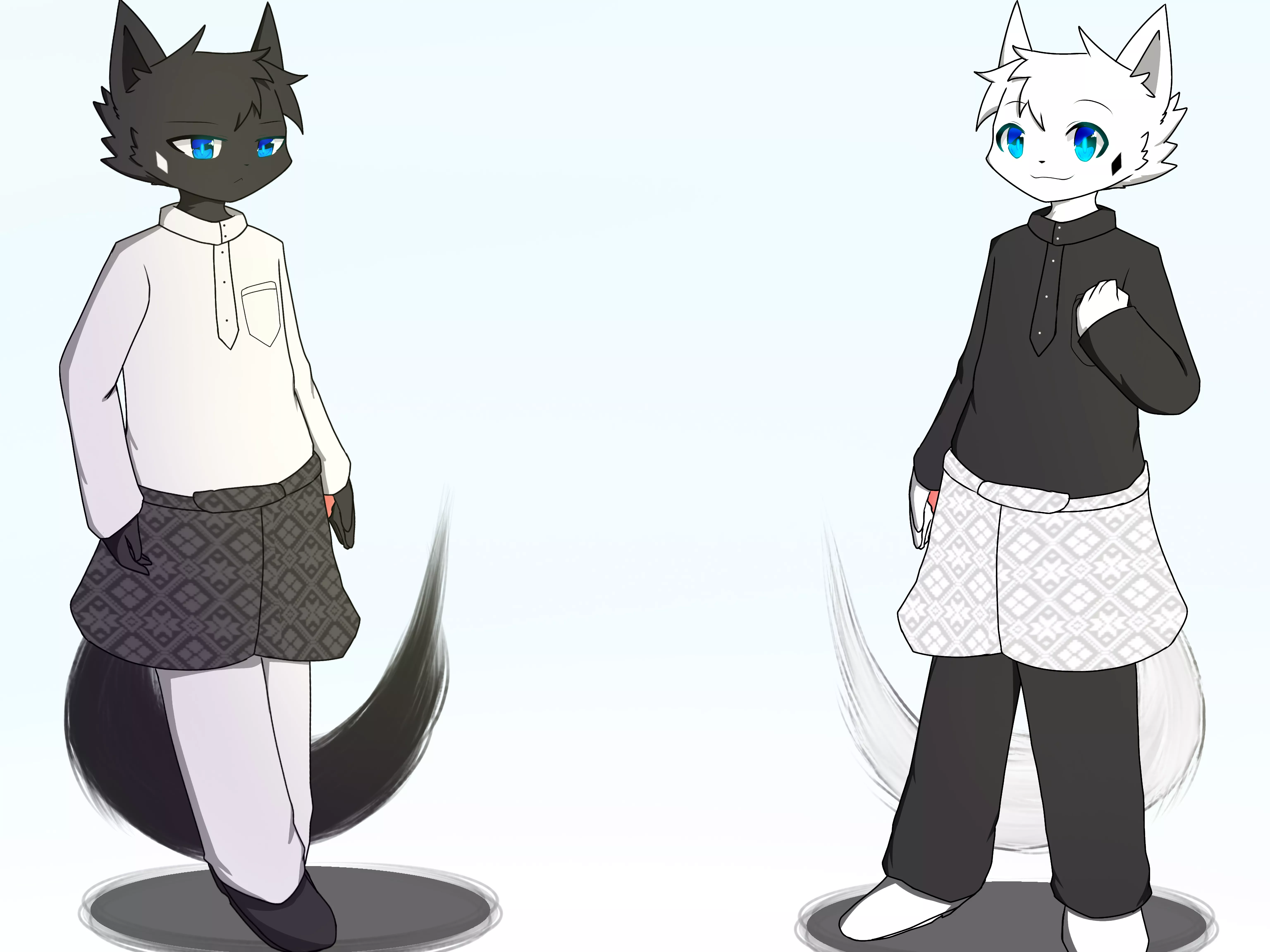 My fursonas in my country's traditional clothing
