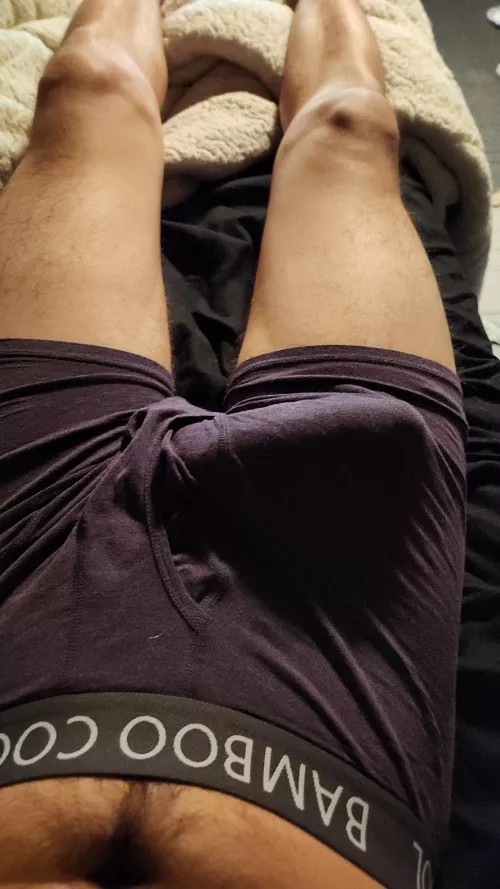 Outline in snug boxer briefs