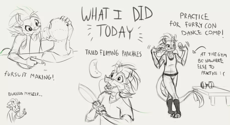 Silly lil sketch of what I was up to these days