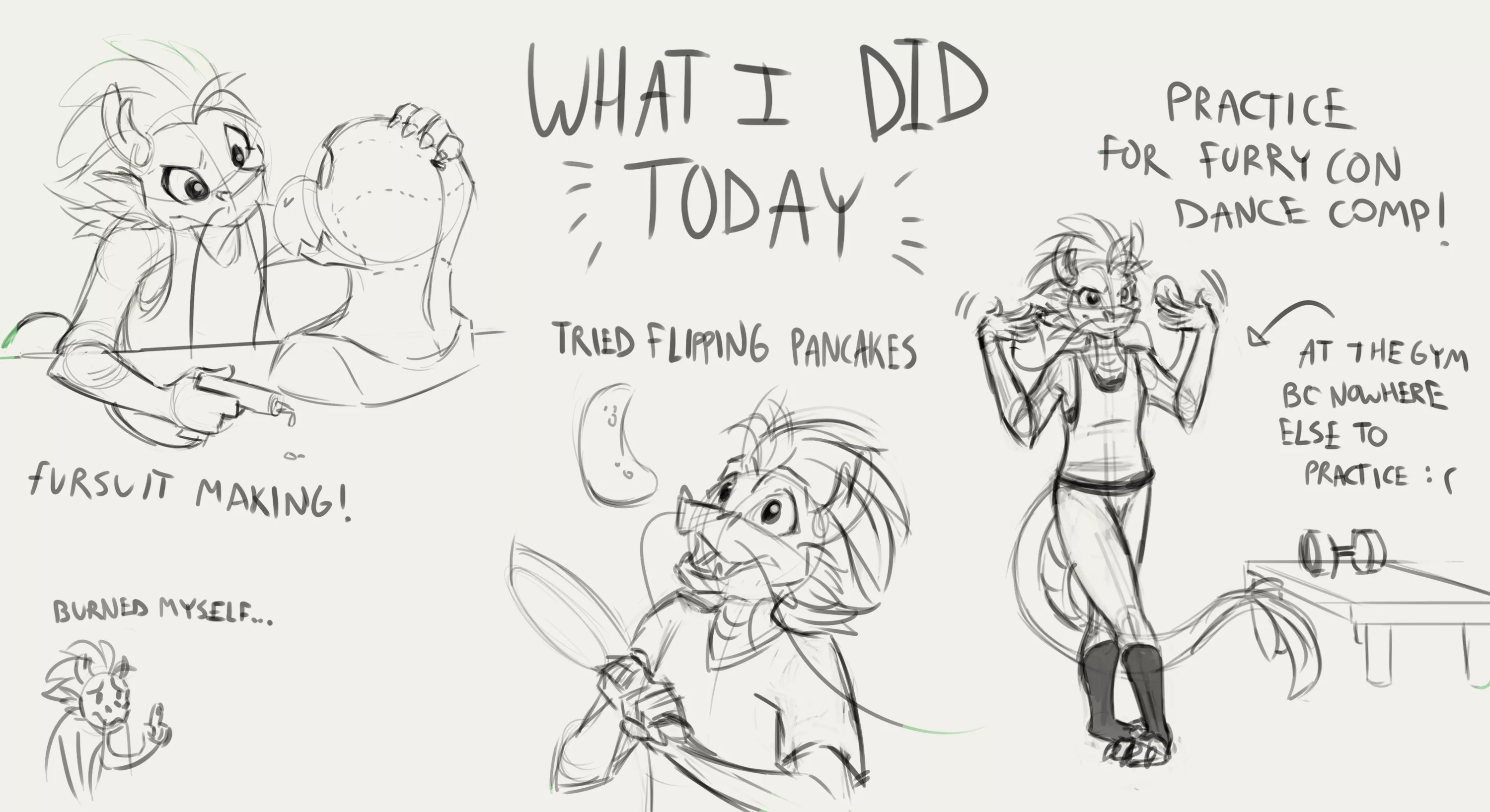 Silly lil sketch of what I was up to these days