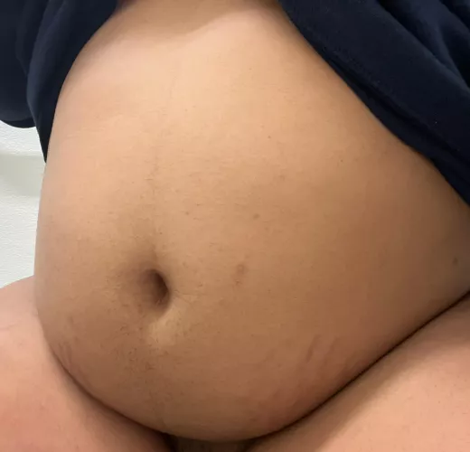 Stuffed at work earlier 🤰🏽