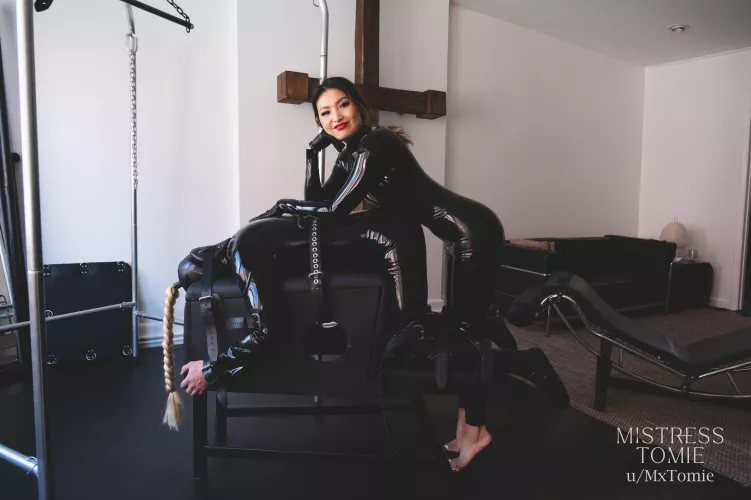 This is how I like my men, tied down and covered head to toe in latex.