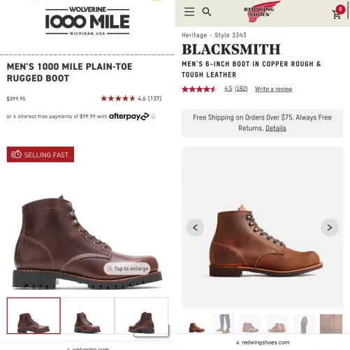 Wolverine 1000 Mile Plain Toe or Red Wing Blacksmith?
