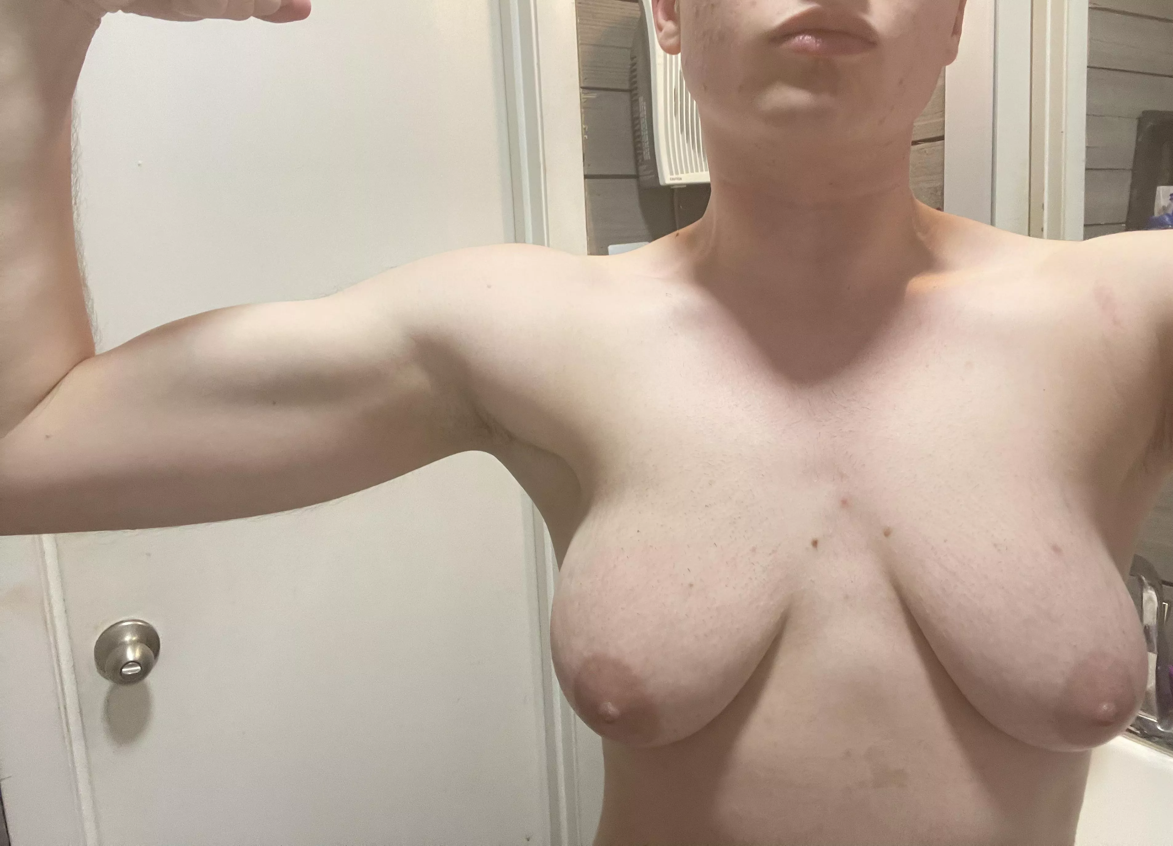 You squeezin my tits or my bicep?