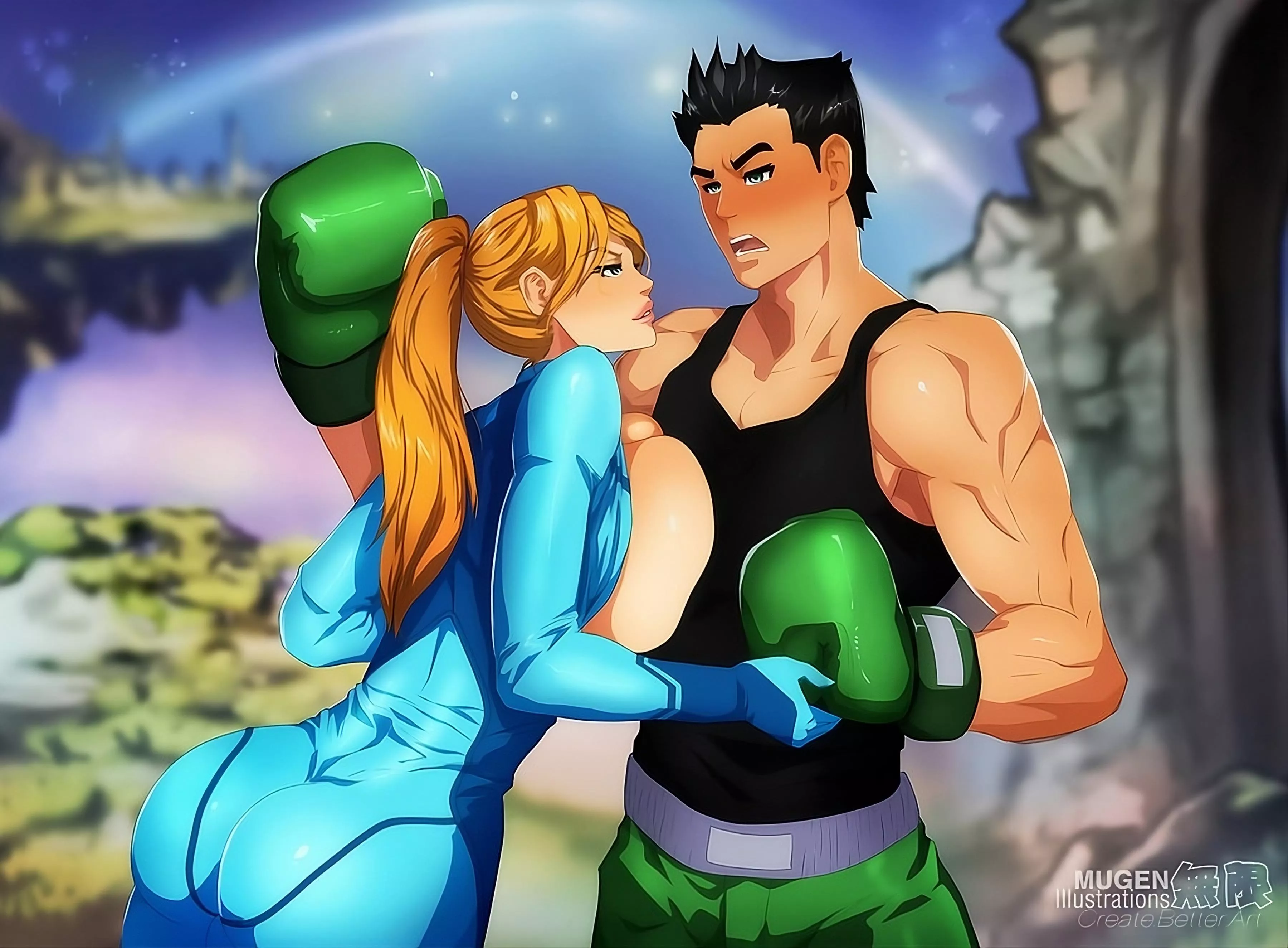 Zero Suit Samus X Little Mac (Mugenillustrations)