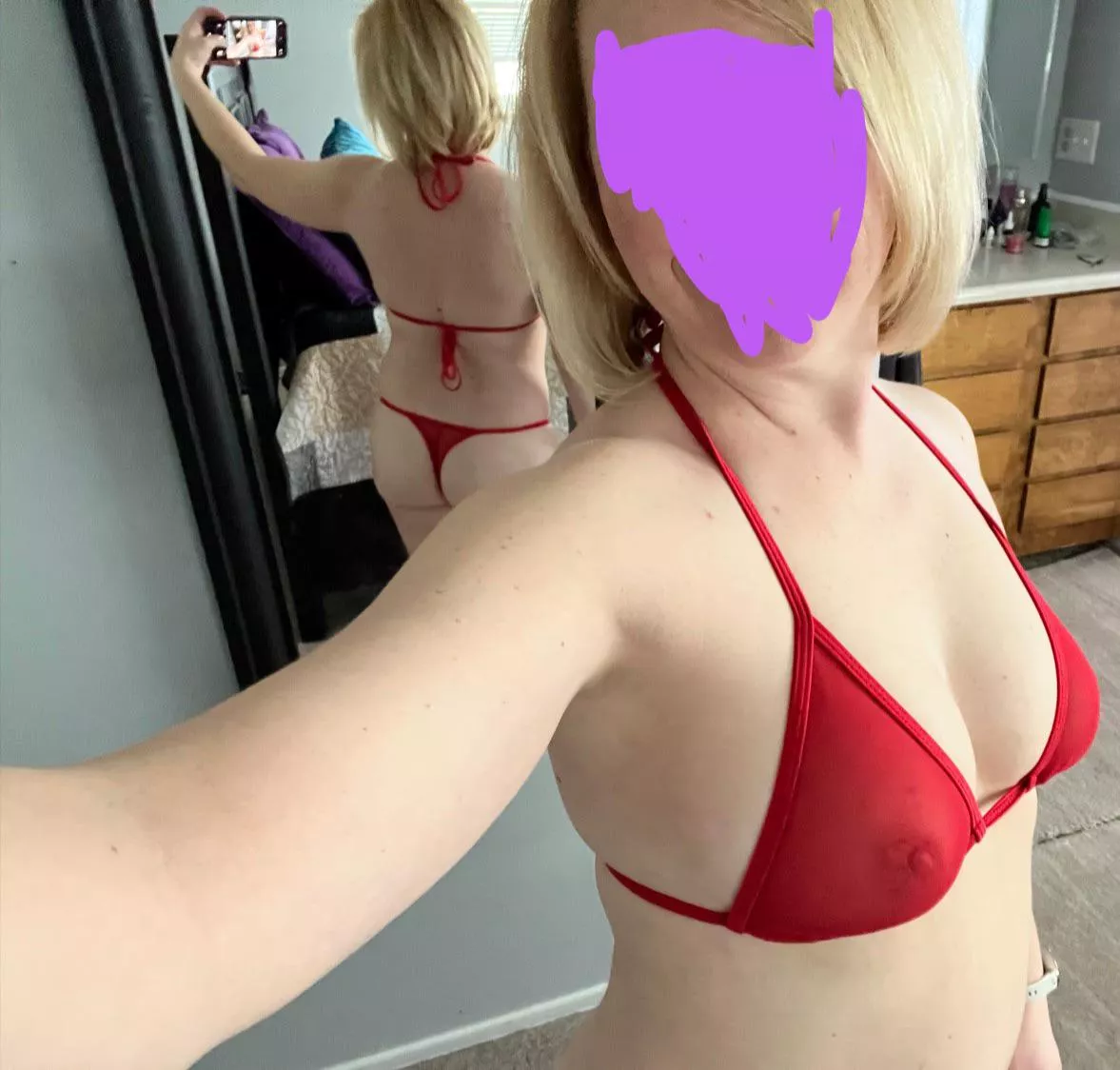 38 and 2 kids later and a sheer bikini.